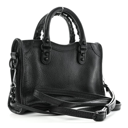 Balenciaga Chevre Black Metallic Edge Hardware Mini City Black 2 of 10