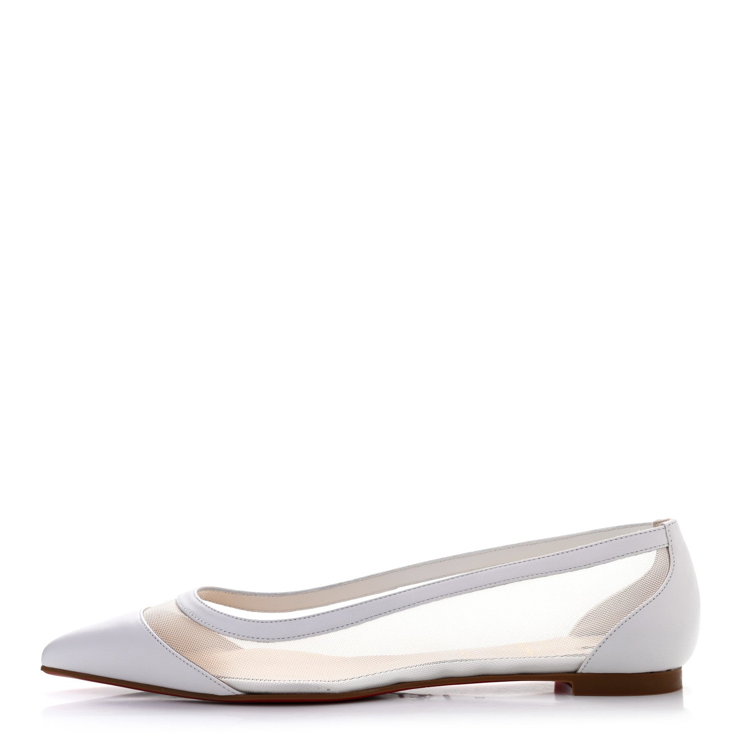 Christian Louboutin Kid Rete Galativi Flats 37 Version Bianco 1 of 7