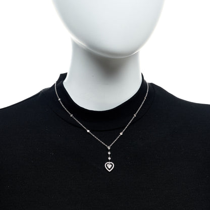 Roberto Coin 18K White Gold Diamond Open Heart Drop Pendant Necklace 2 of 5