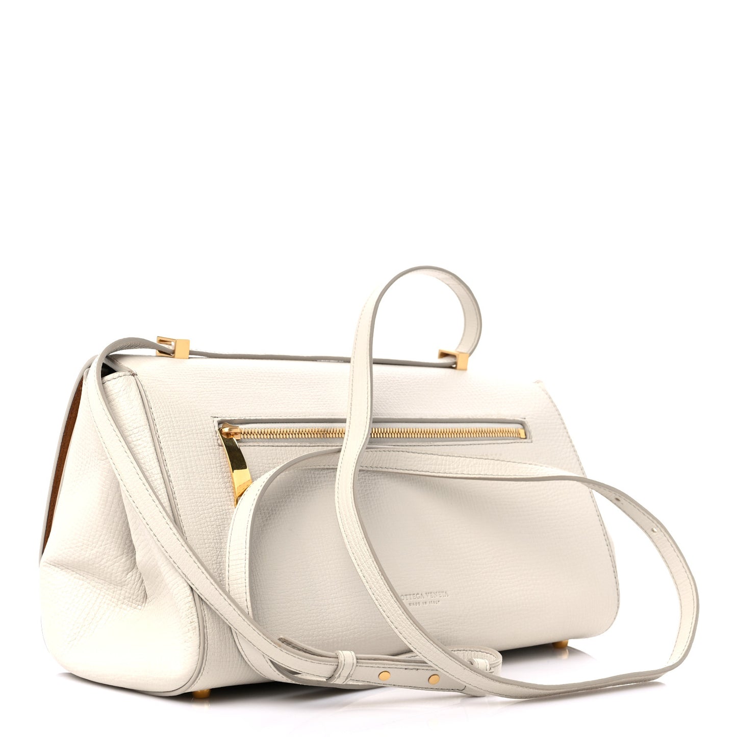 Calfskin BV Angle Shoulder Bag Off White