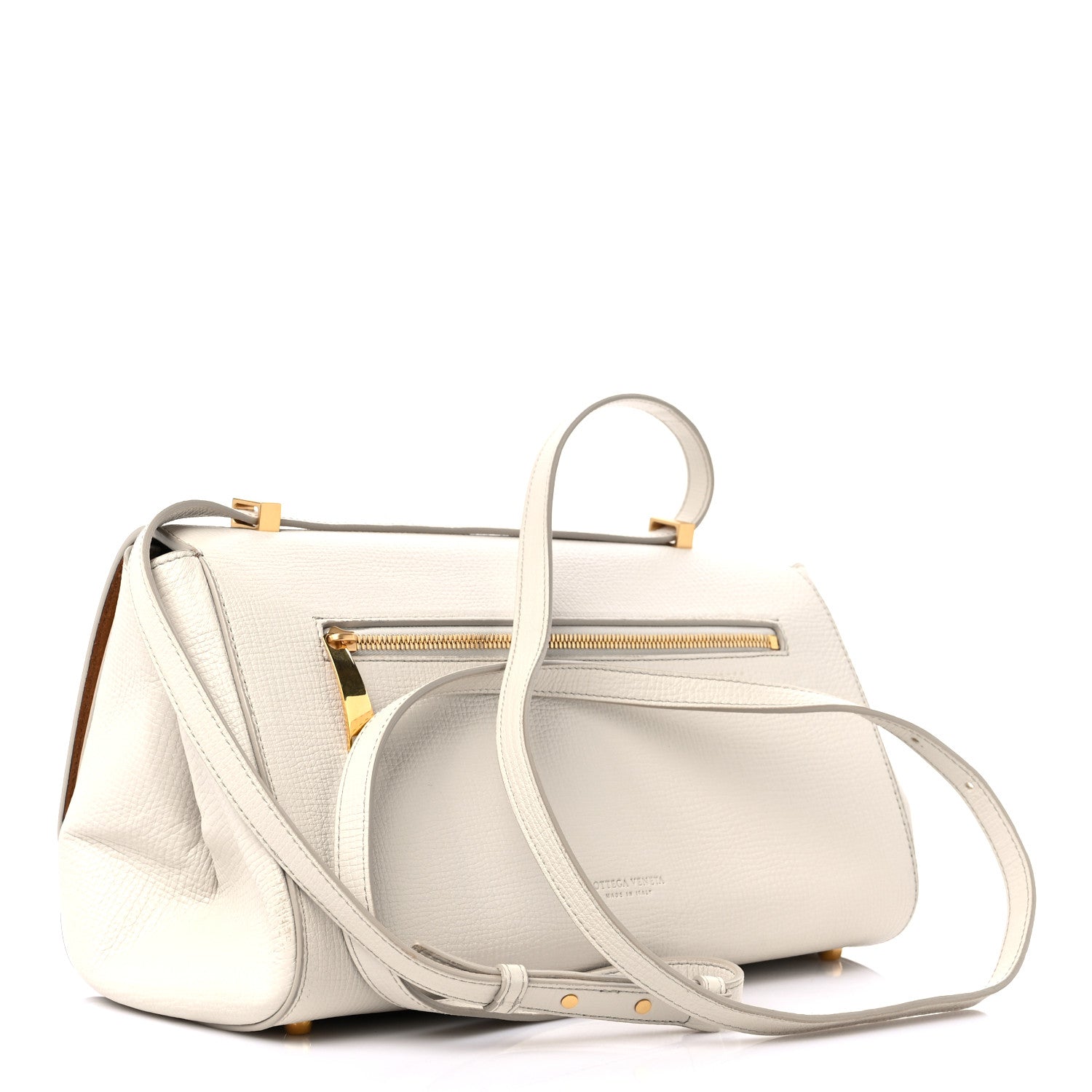 Bottega Veneta Calfskin BV Angle Shoulder Bag Off White 3 of 13