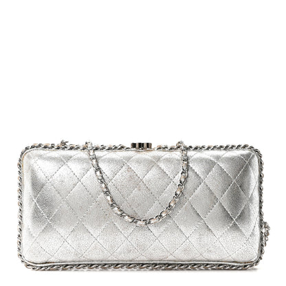 Chanel Metallic Lambskin Small Chain Around Clutch Silver 1 of 10