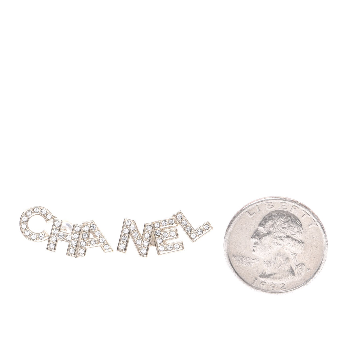 Crystal Pearl Signature Stud Earrings Gold