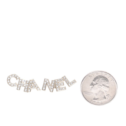 Chanel Crystal Pearl Signature Stud Earrings Gold 2 of 5