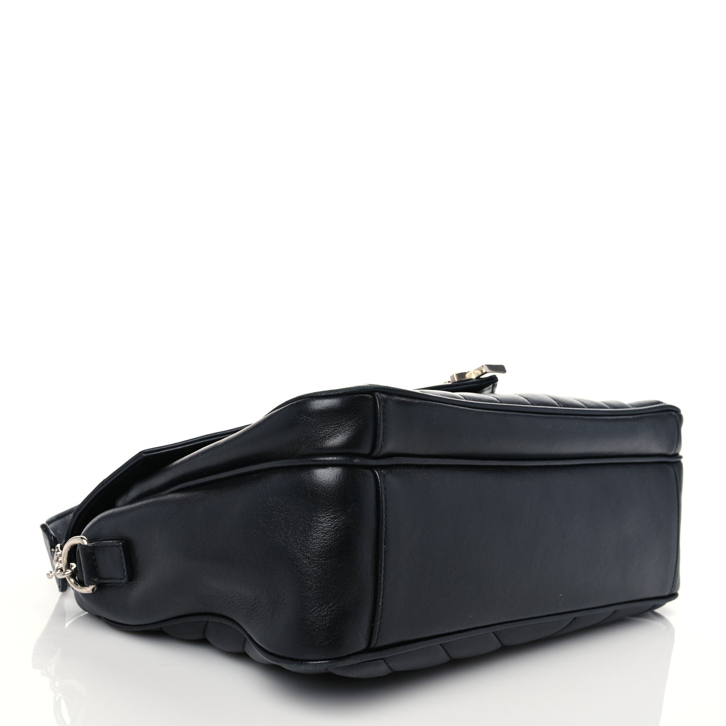 Calfskin Y Quilted Monogram Loulou Shoulder Bag Black
