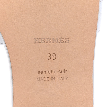 Hermes Epsom Oran Sandals 39 Bleu Glacier 7 of 11