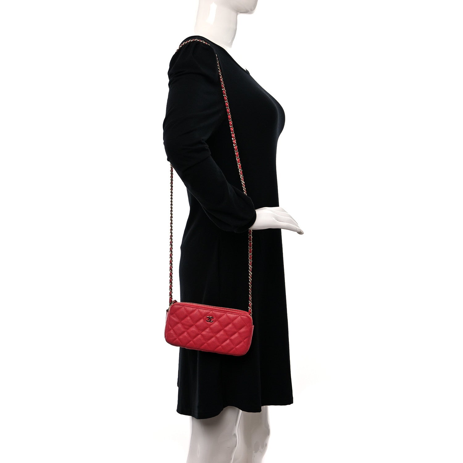 Chanel Caviar Quilted Small Clutch With Chain Pink 3 of 12