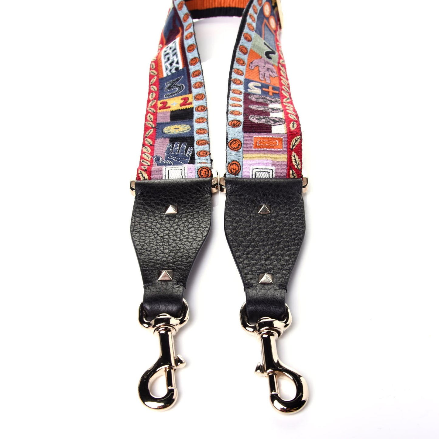Canvas Counting Rockstud Guitar Strap Multicolor