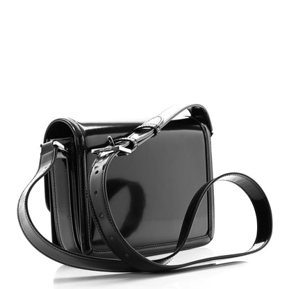 Saint Laurent Glazed Calfskin Monogram Medium Solferino Satchel Black 3 of 10