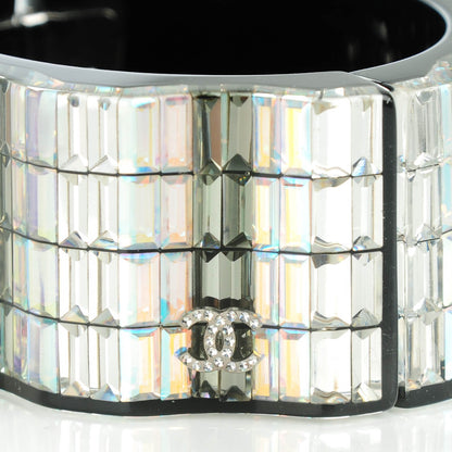 Chanel Resin Crystal Baguette CC Bangle Black 4 of 6