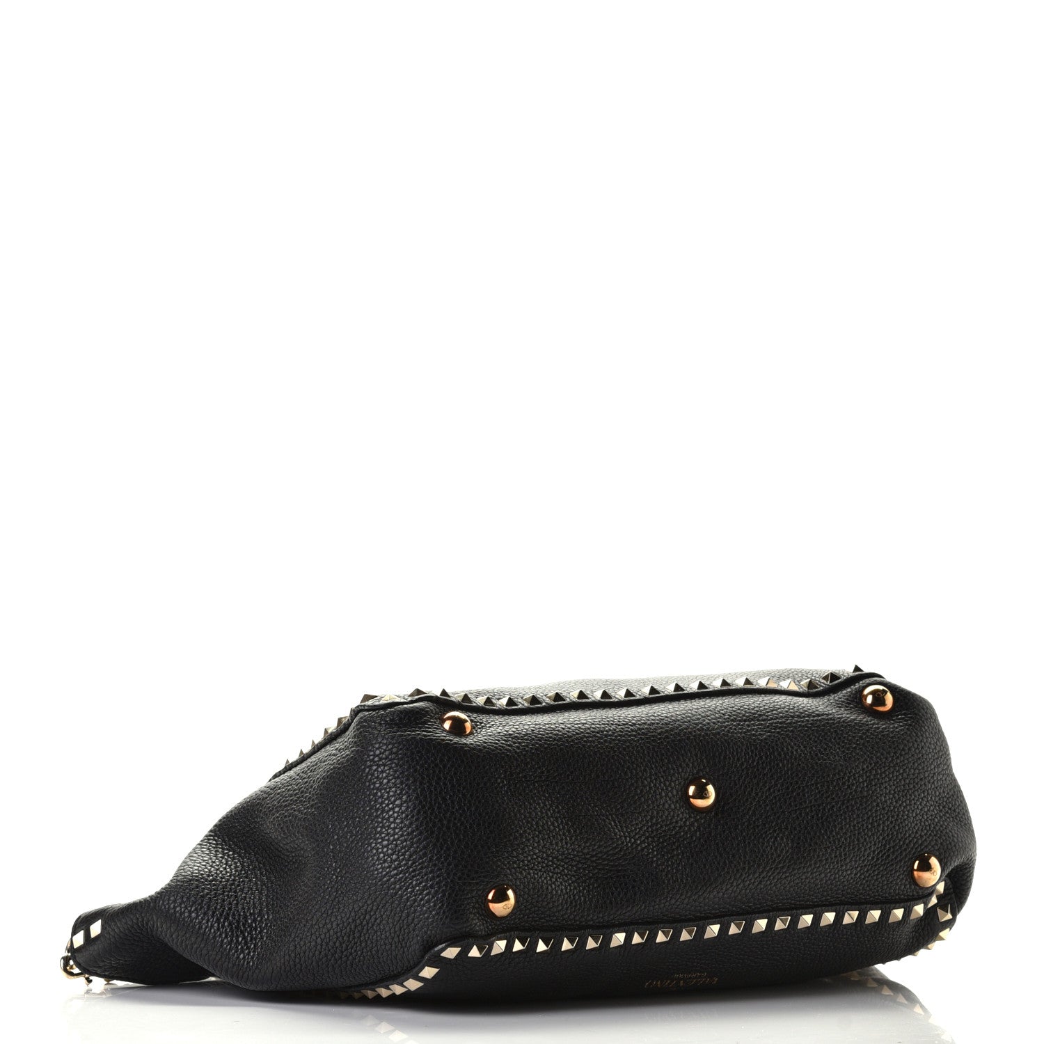 Valentino Garavani Pebbled Calfskin Medium Rockstud Tote Black 7 of 8