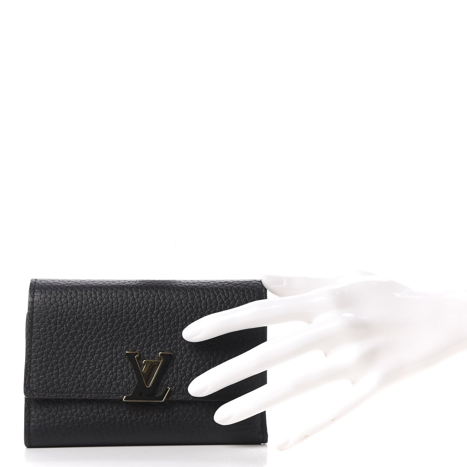Louis Vuitton Taurillon Capucines Compact Wallet Black 2 of 9