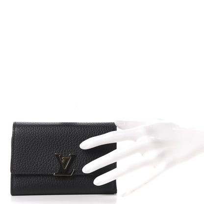Louis Vuitton Taurillon Capucines Compact Wallet Black 2 of 9