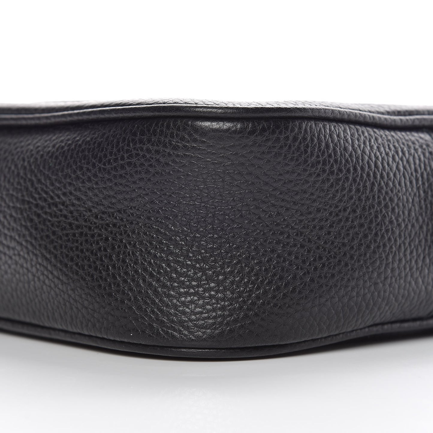 Pebbled Calfskin Small Soho Disco Bag Black