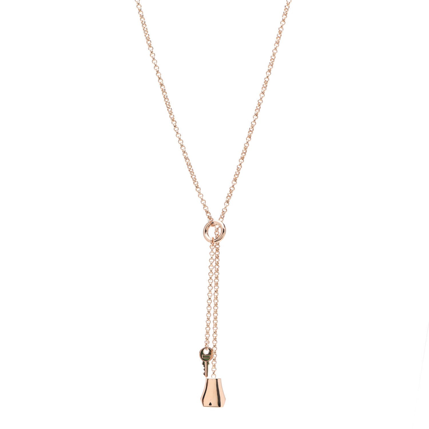 Hermes 18K Rose Gold PM Kelly Clochette Necklace 1 of 7