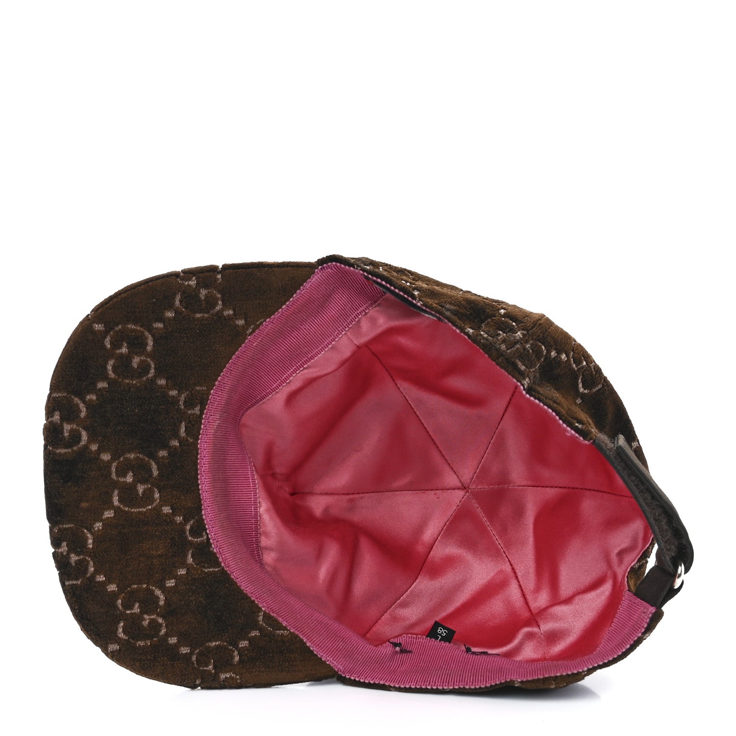 Velvet GG Monogram Baseball Hat L Brown