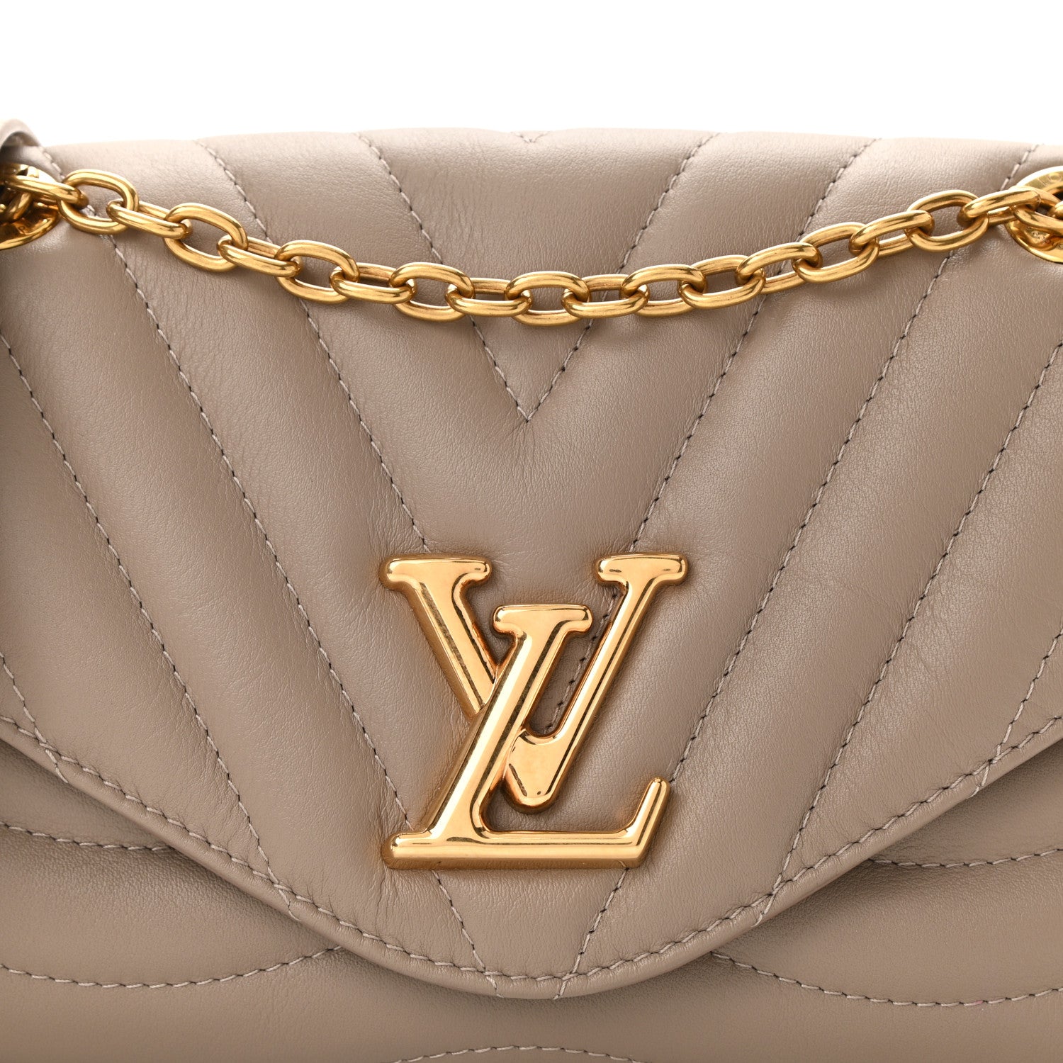Louis Vuitton Calfskin LV New Wave Chain Bag Taupe 7 of 9