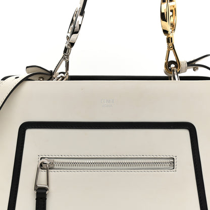 Fendi Vitello Century Opaco F is Fendi Bi-Color Small Runaway Satchel White Ice Black 8 of 15