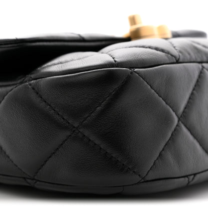 Chanel Lambskin Quilted Mini Lacquered Chain Flap Black 9 of 10