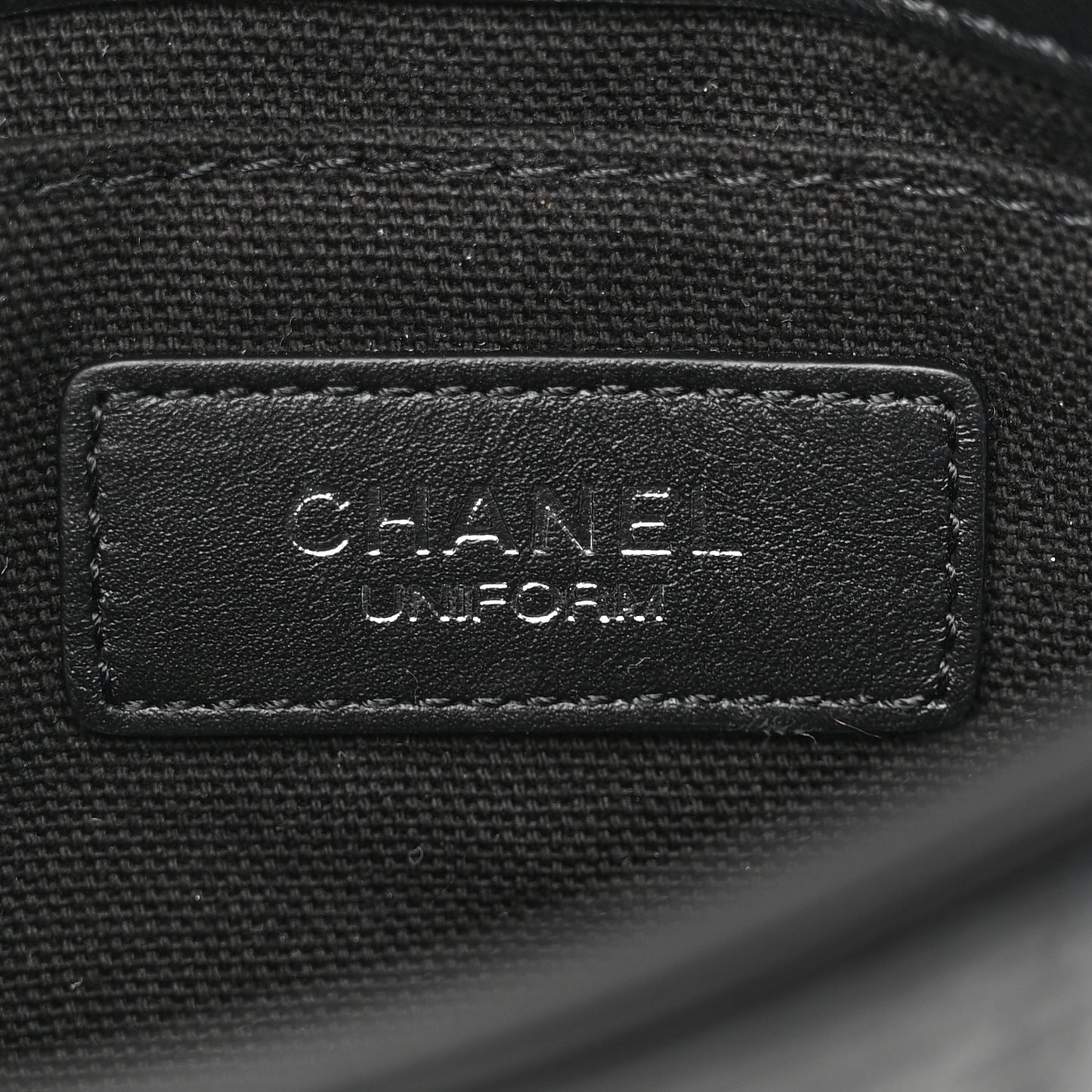 Calfskin Quilted CC Uniform Flap Belt Bag Black