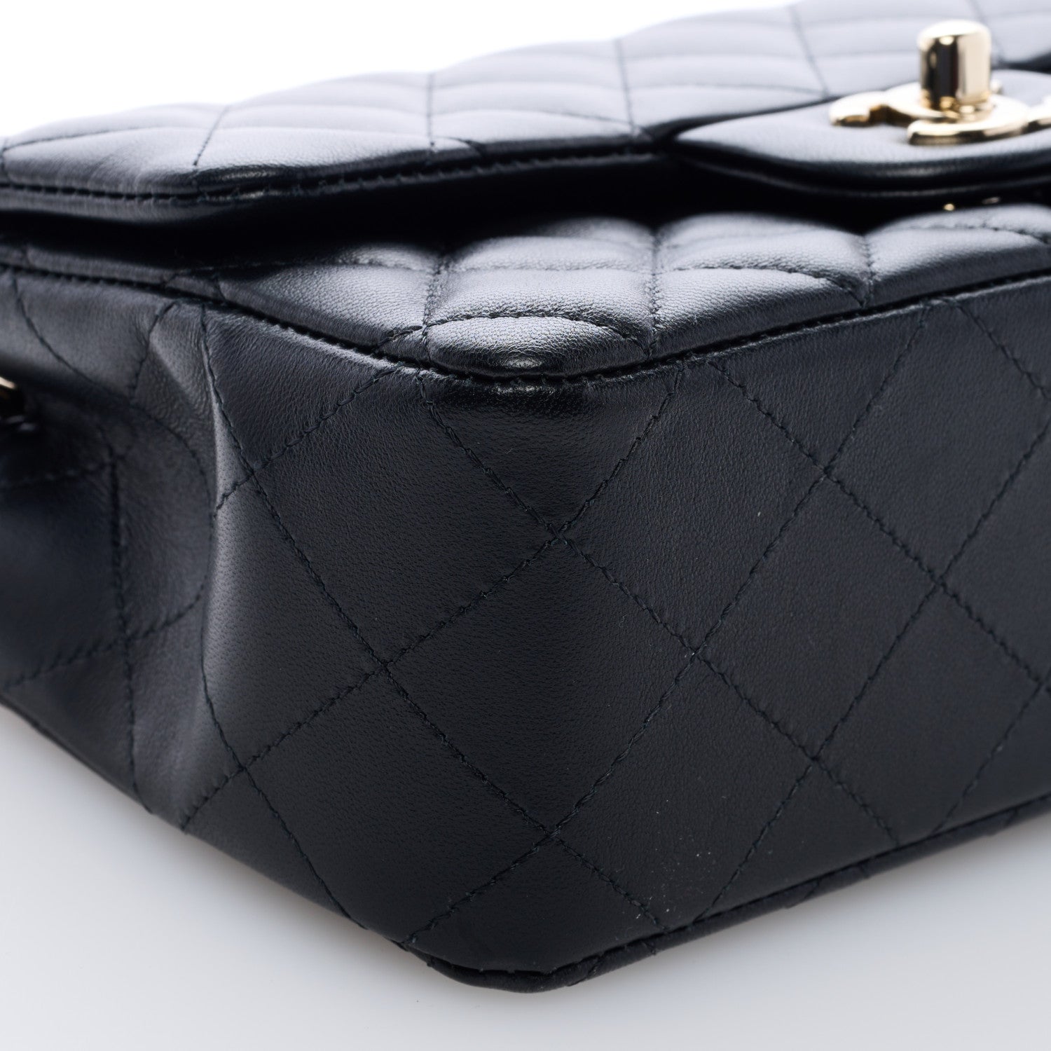 Chanel Lambskin Quilted Mini Rectangular Flap Black 7 of 8