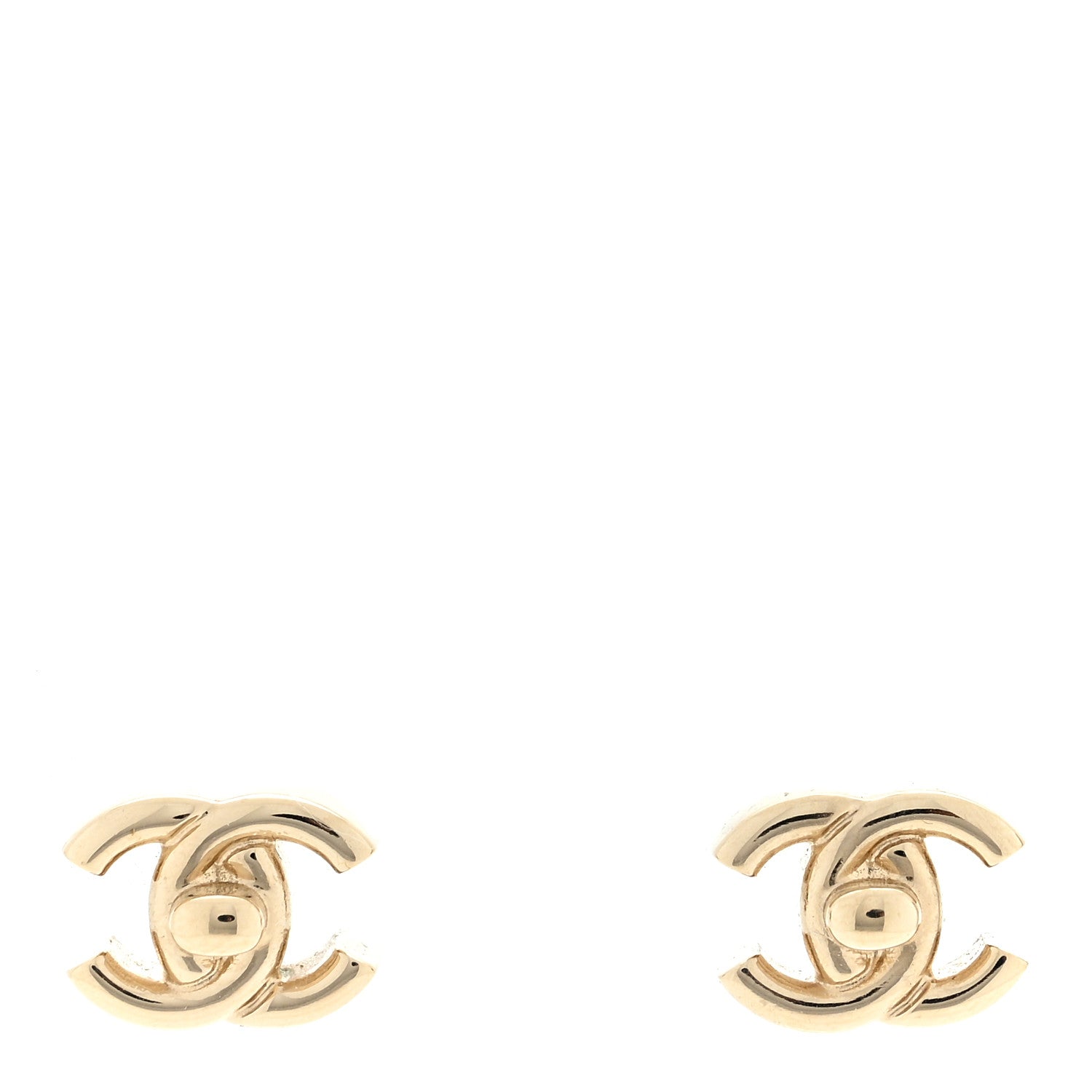 Chanel Metal CC Turnlock Earrings Gold 1 of 4