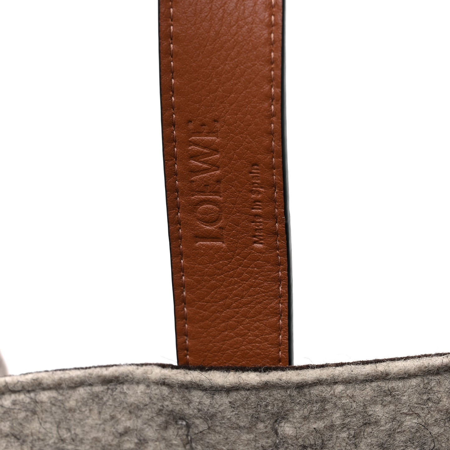 Calfskin Felt Elephant Basket Tote Brown Beige