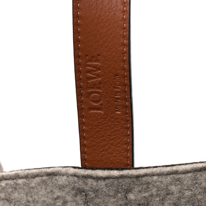 Loewe Calfskin Felt Elephant Basket Tote Brown Beige 6 of 8