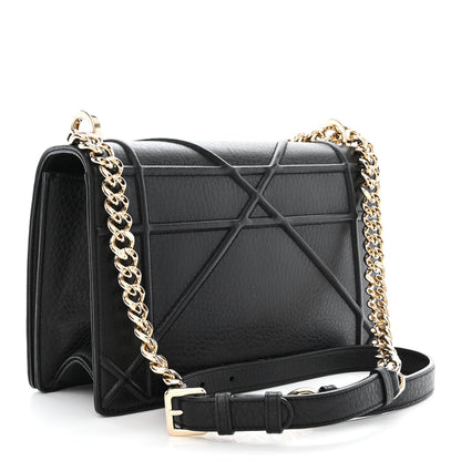Christian Dior Grained Calfskin Medium Diorama Flap Bag Black 3 of 11