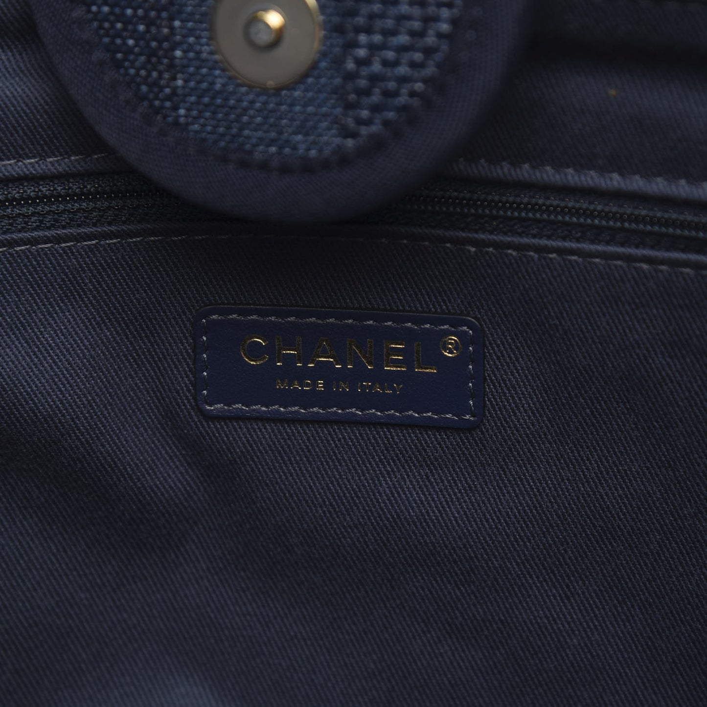 Mixed Fibers Striped Medium Deauville Tote Navy Blue