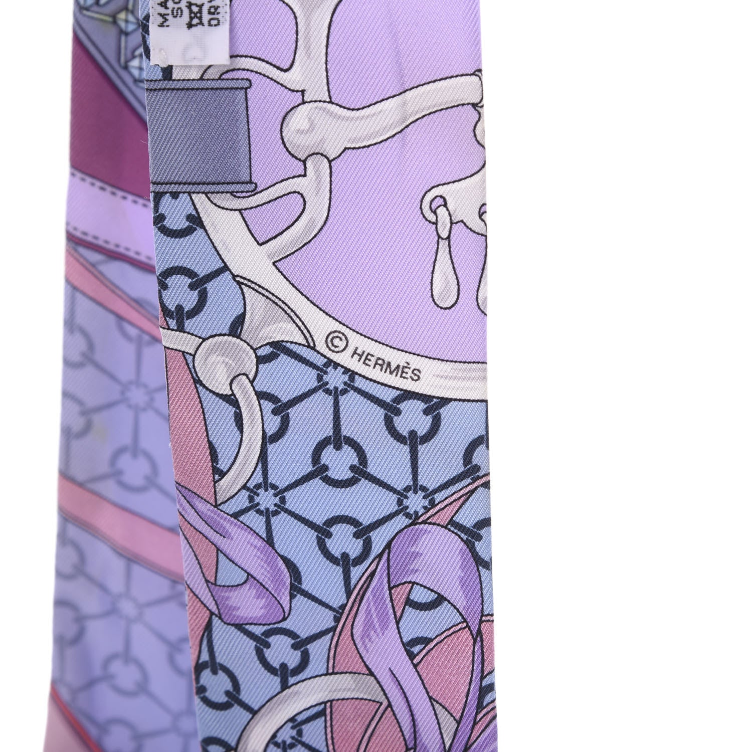 Hermes Silk La Promenade Du Matin Twilly Mauve Ciel Gris 4 of 7