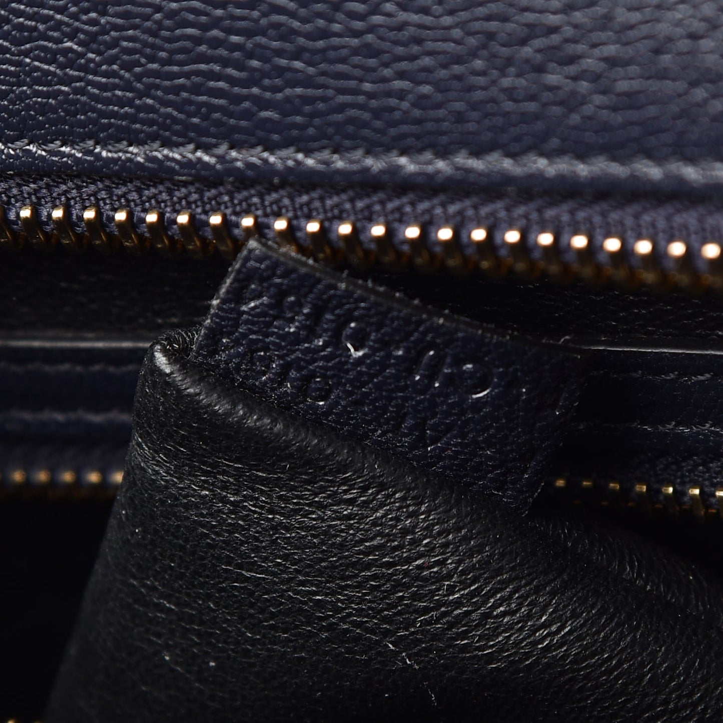 Goatskin Mini Luggage Dark Blue Black