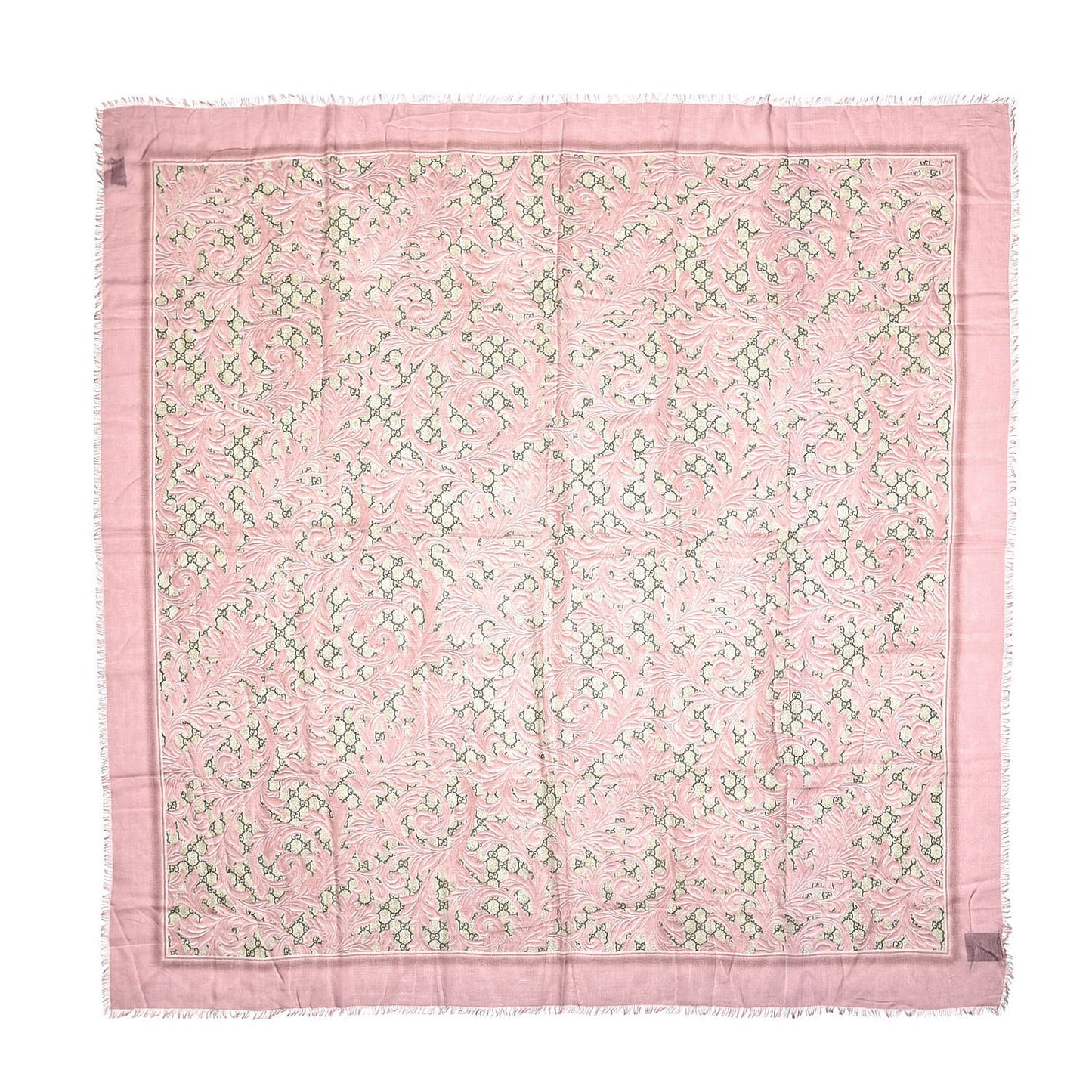 Modal Silk GG Monogram Big Arabesque Shawl Beige Pink