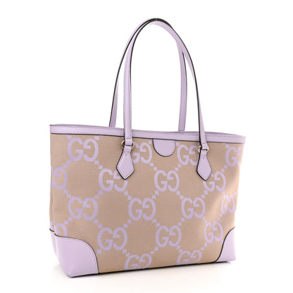 Gucci Monogram Jumbo GG Textured Dollar Calfskin Medium Ophidia Shopping Tote Beige Lapis 3 of 11