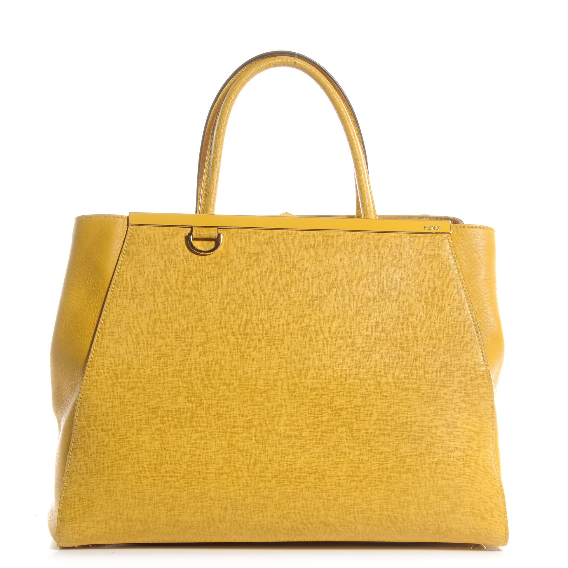 Fendi Vitello Elite Regular 2Jours Tote Yellow Chantilly 1 of 11