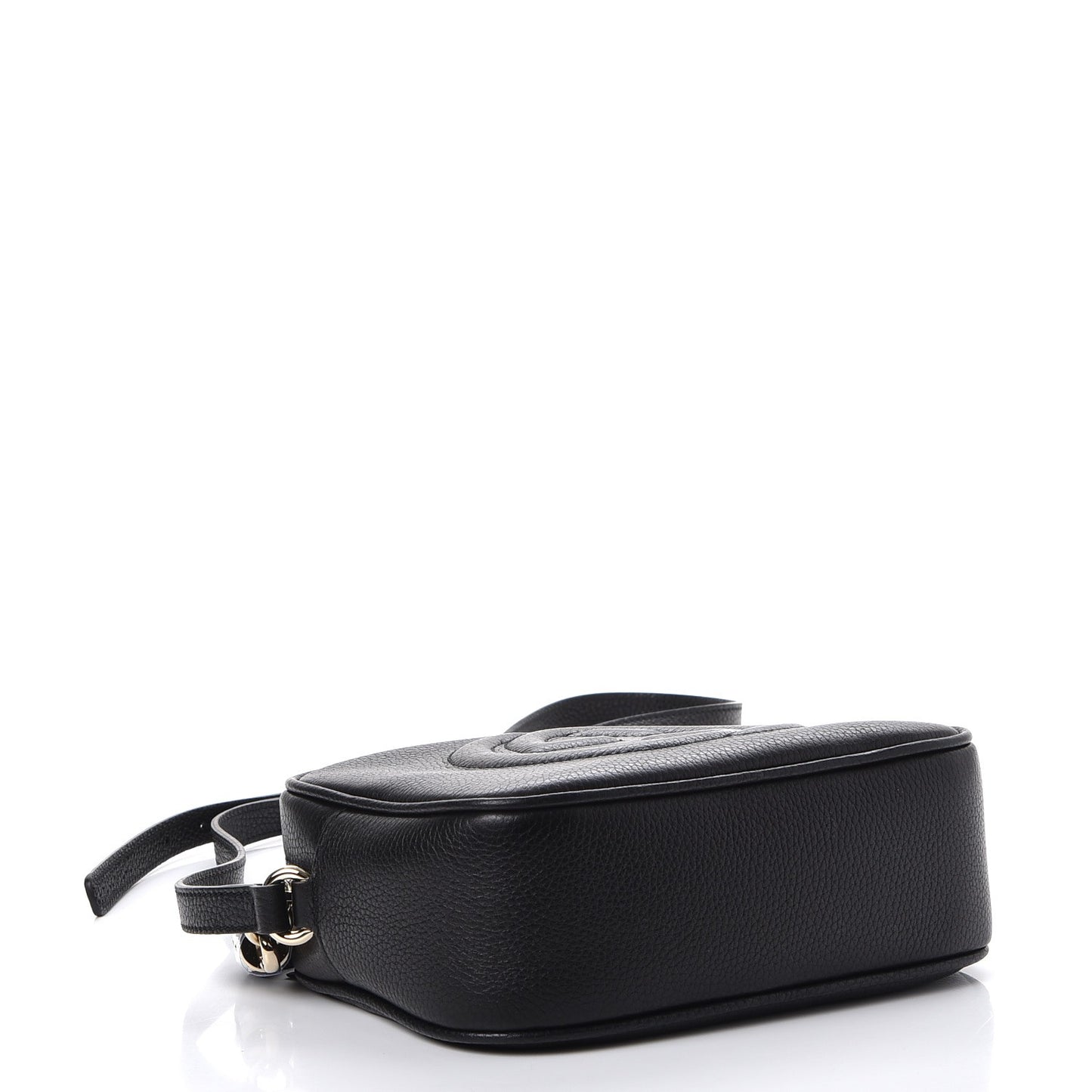 Pebbled Calfskin Small Soho Disco Bag Black