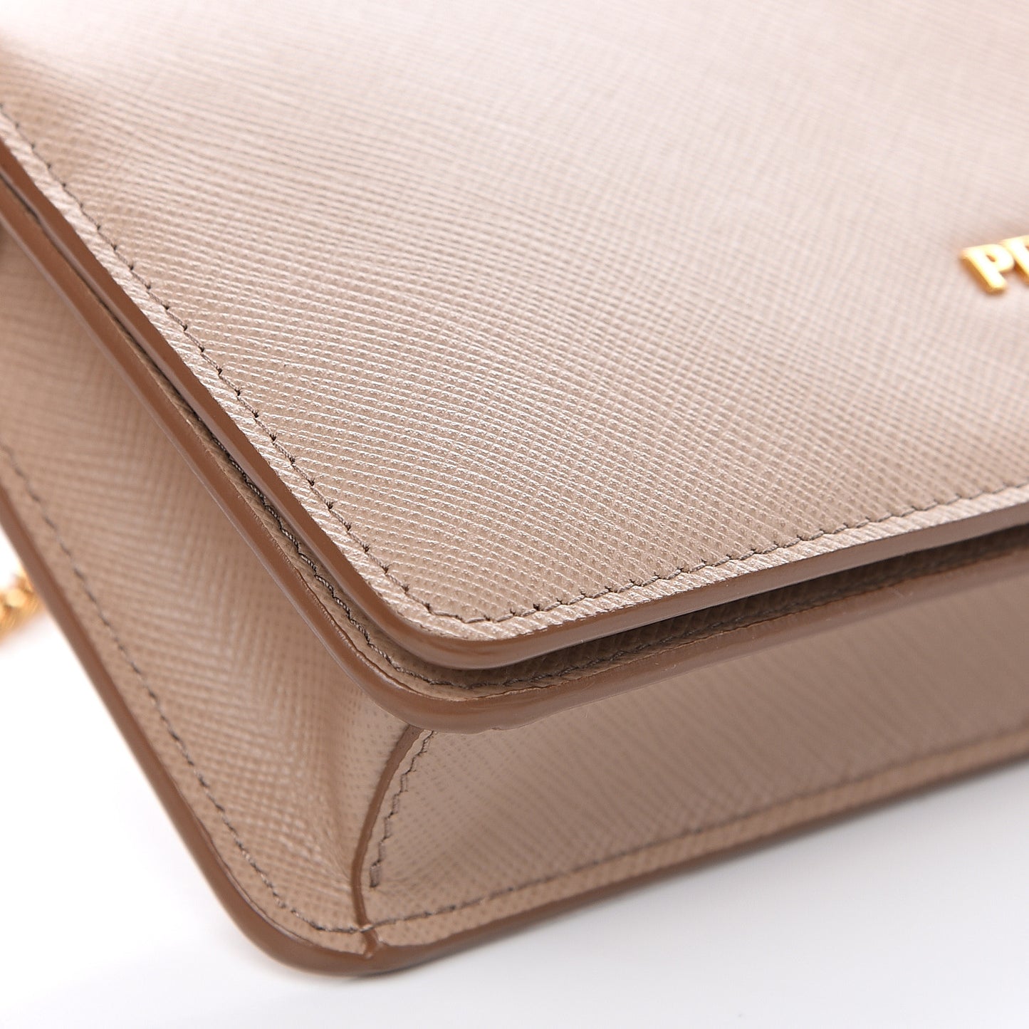 Saffiano Metal Oro Mini Crossbody Bag Cammeo