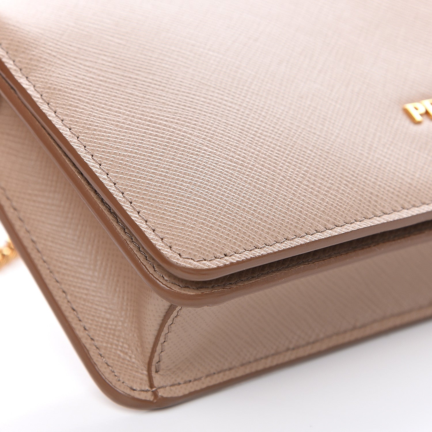 Prada Saffiano Metal Oro Mini Crossbody Bag Cammeo 6 of 8