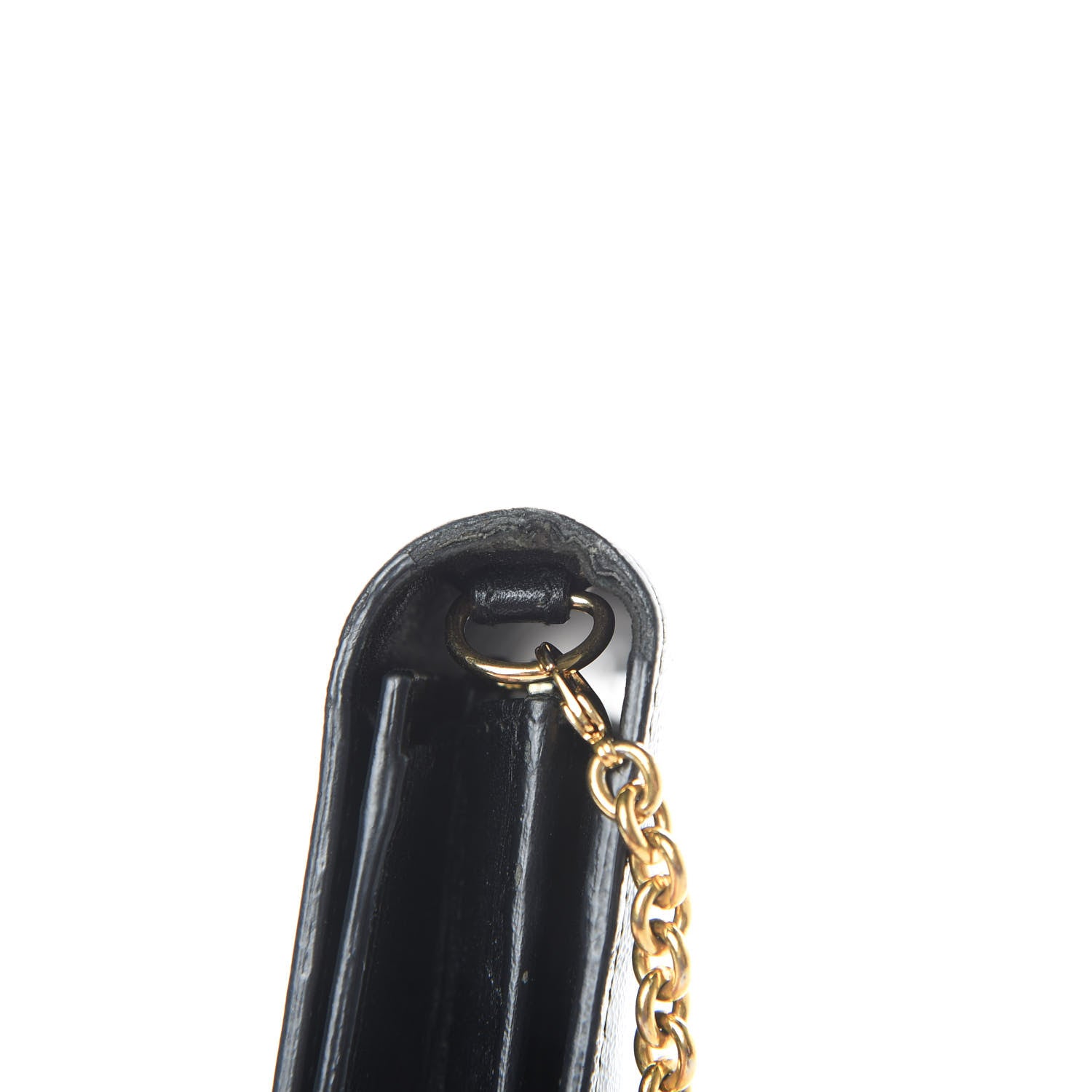 Saint Laurent Textured Patent Belle de Jour Chain Clutch Black 13 of 16