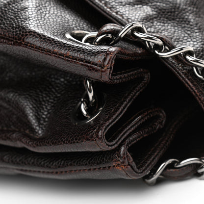 Chanel Glazed Caviar Pocket In The City Tote Dark Brown 10 of 10