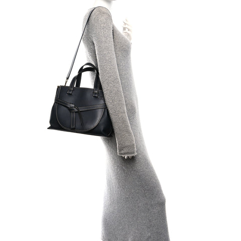 Calfskin Small Gate Tote Midnight Blue