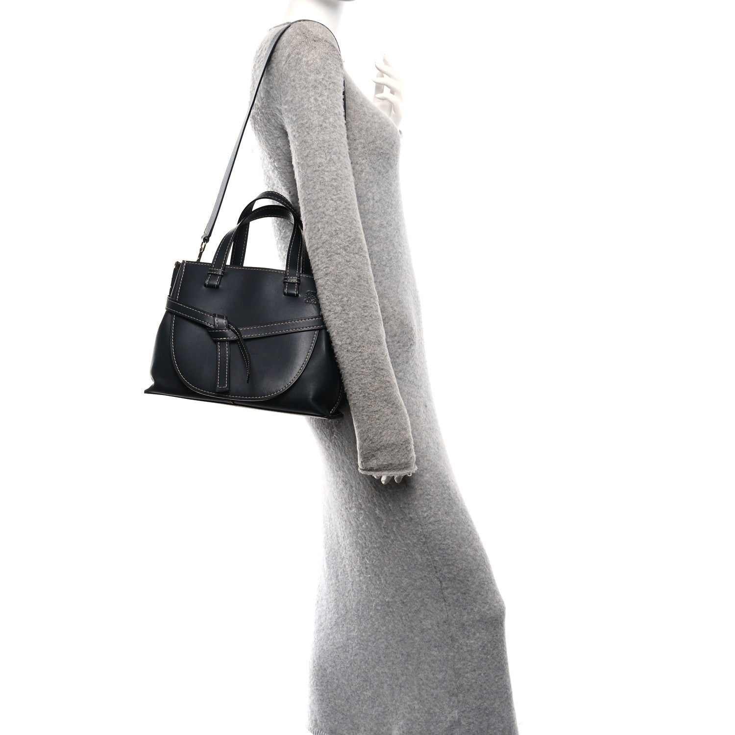 Loewe Calfskin Small Gate Tote Midnight Blue 2 of 9