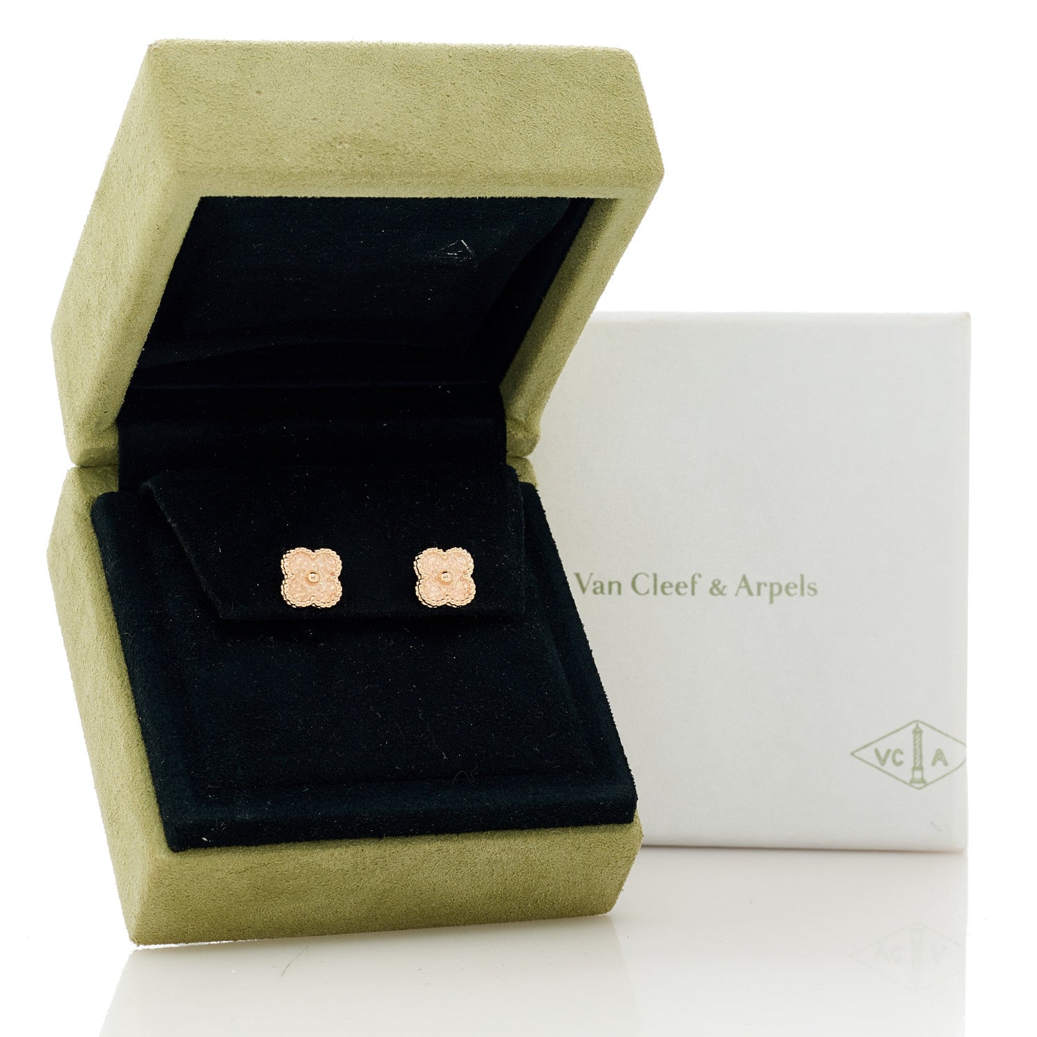 Van Cleef & Arpels 18K Rose Gold Sweet Alhambra Earrings 5 of 5