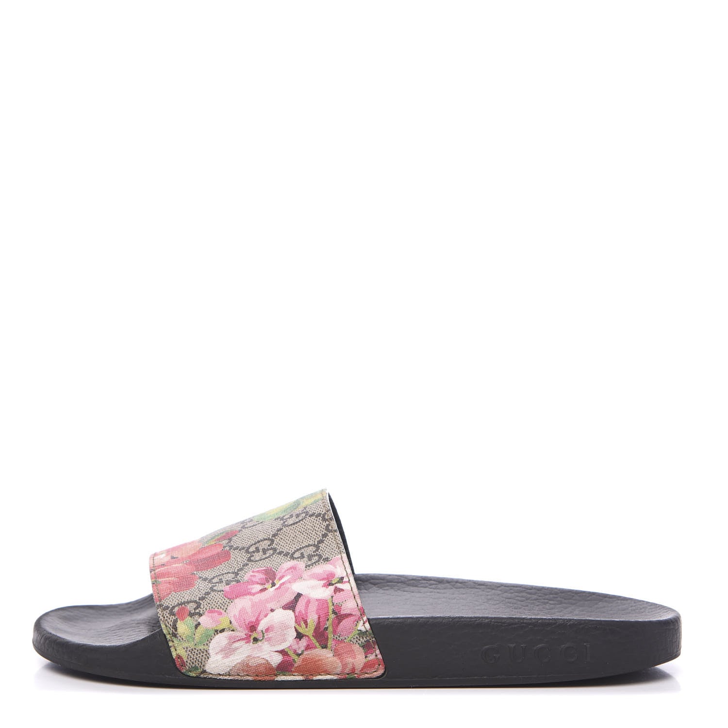 Gucci GG Supreme Monogram Blooms Slide Sandals Beige Multicolor 1 of 6