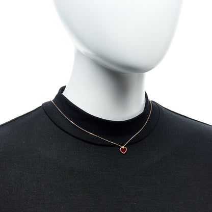 Van Cleef & Arpels 18k Rose Gold Carnelian Sweet Alhambra Heart Pendant Necklace 6 of 6