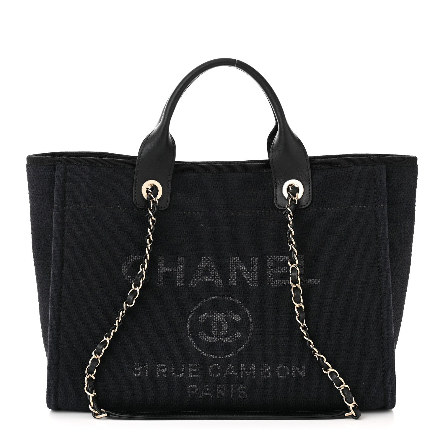 Chanel Mixed Fibers Small Deauville Tote Navy 3 of 11