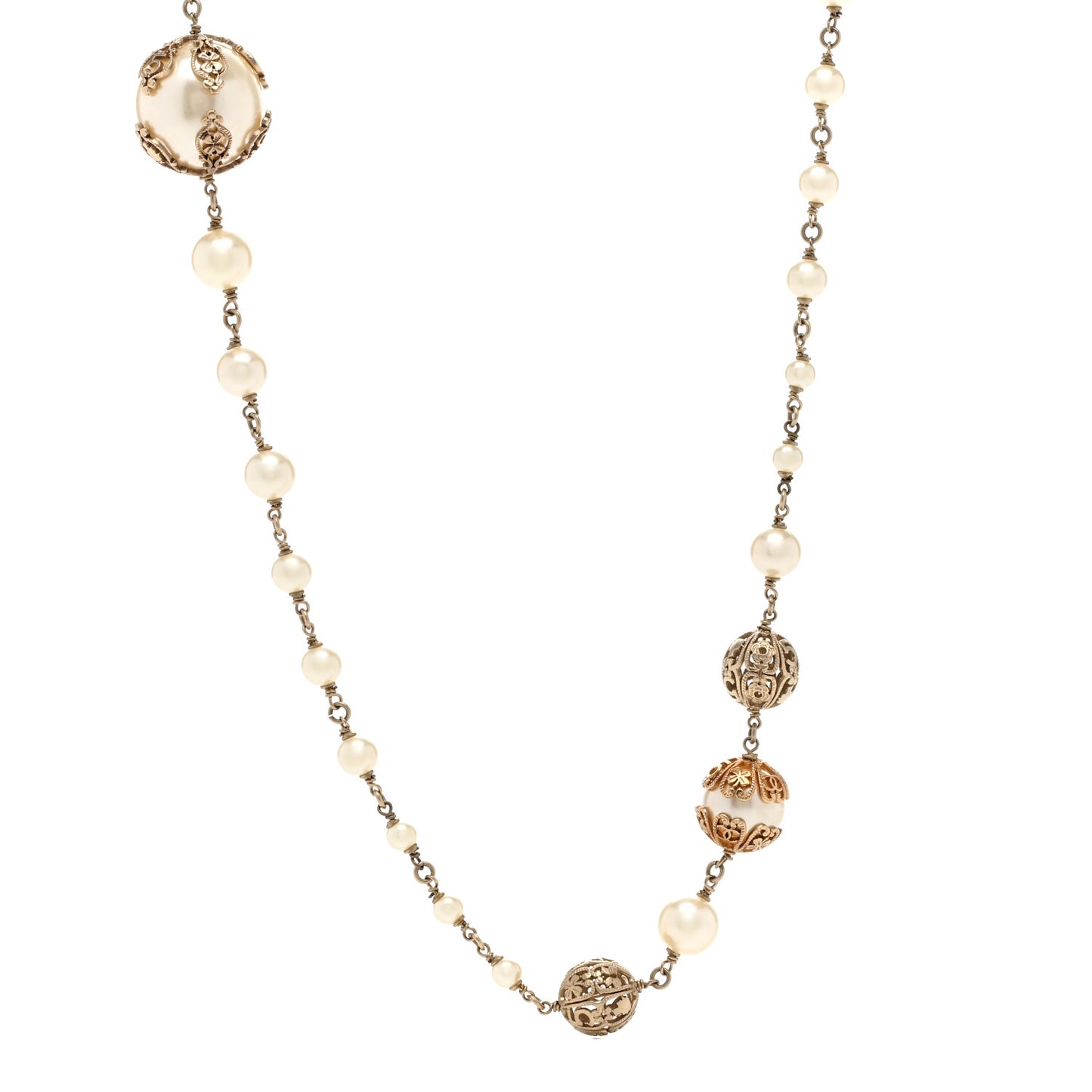Pearl Symbols CC Necklace Gold