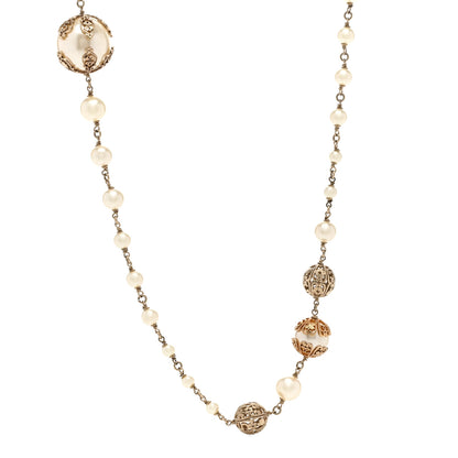 Chanel Pearl Symbols CC Necklace Gold 1 of 5