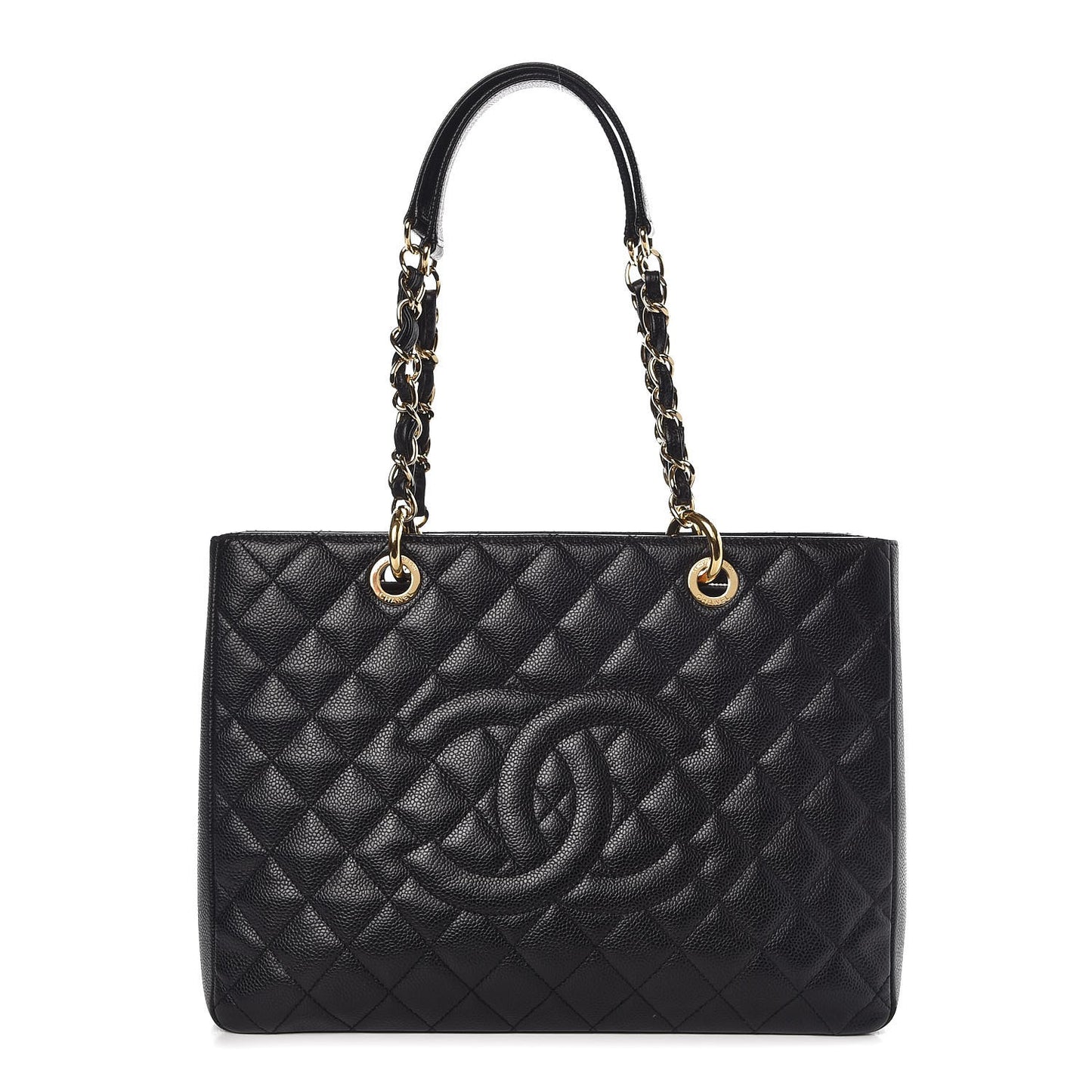 Caviar Quilted Grand Shopping Tote GST Black