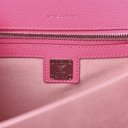 MCM Grained Calfskin Medium Patricia Park Avenue Satchel Sugar Pink 8 of 10
